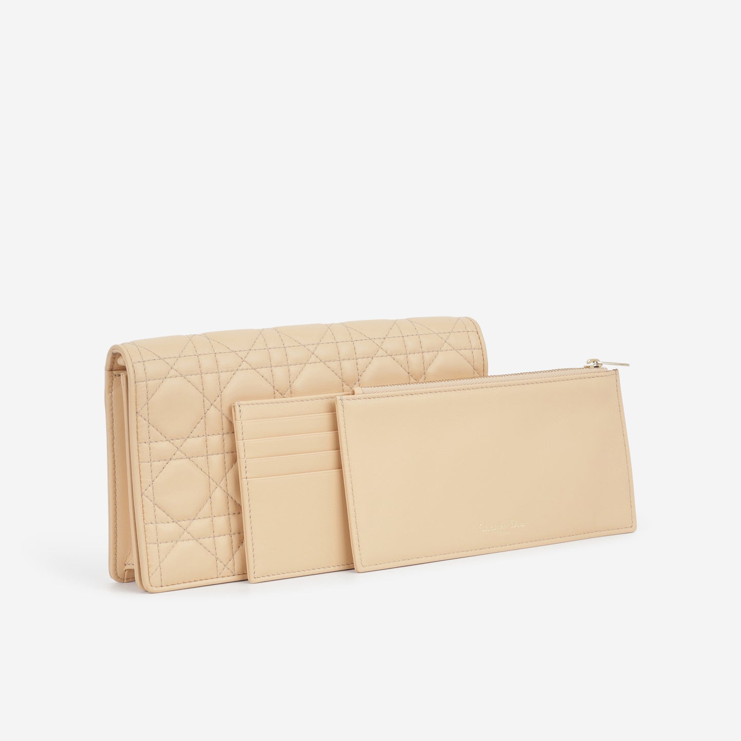 Lady Dior Pouch - Nude Cannage | Champagne Gold Hardware