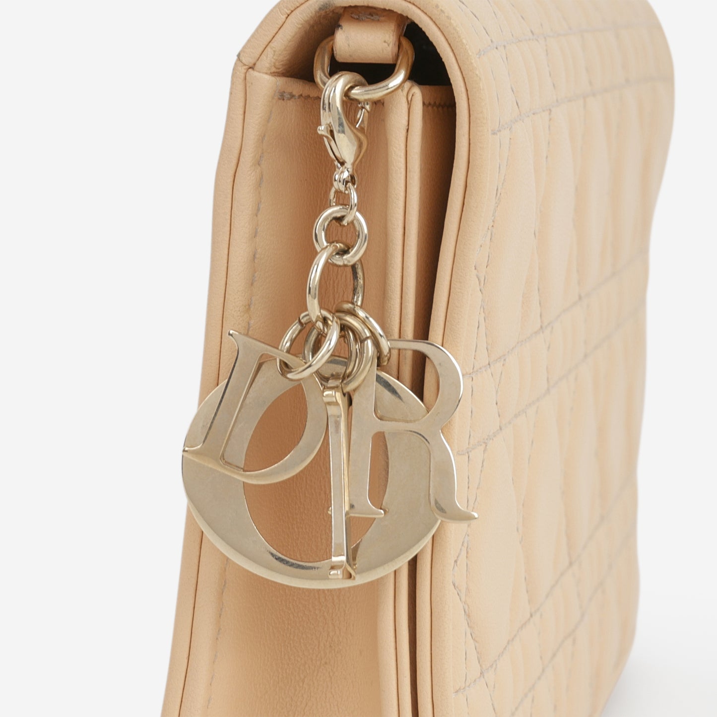 Lady Dior Pouch - Nude Cannage | Champagne Gold Hardware