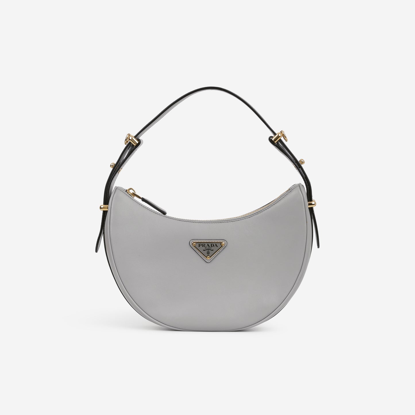 Prada Small Arque - Granite Grey Nappa | Gold Hardware