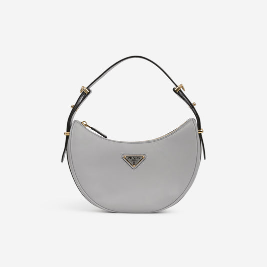 Prada Small Arque - Granite Grey Nappa | Gold Hardware