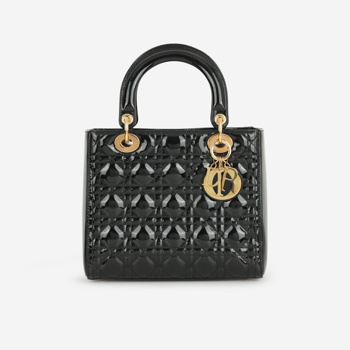 Dior Medium Lady Dior - Black Patent | Gold Hardware - Bagista