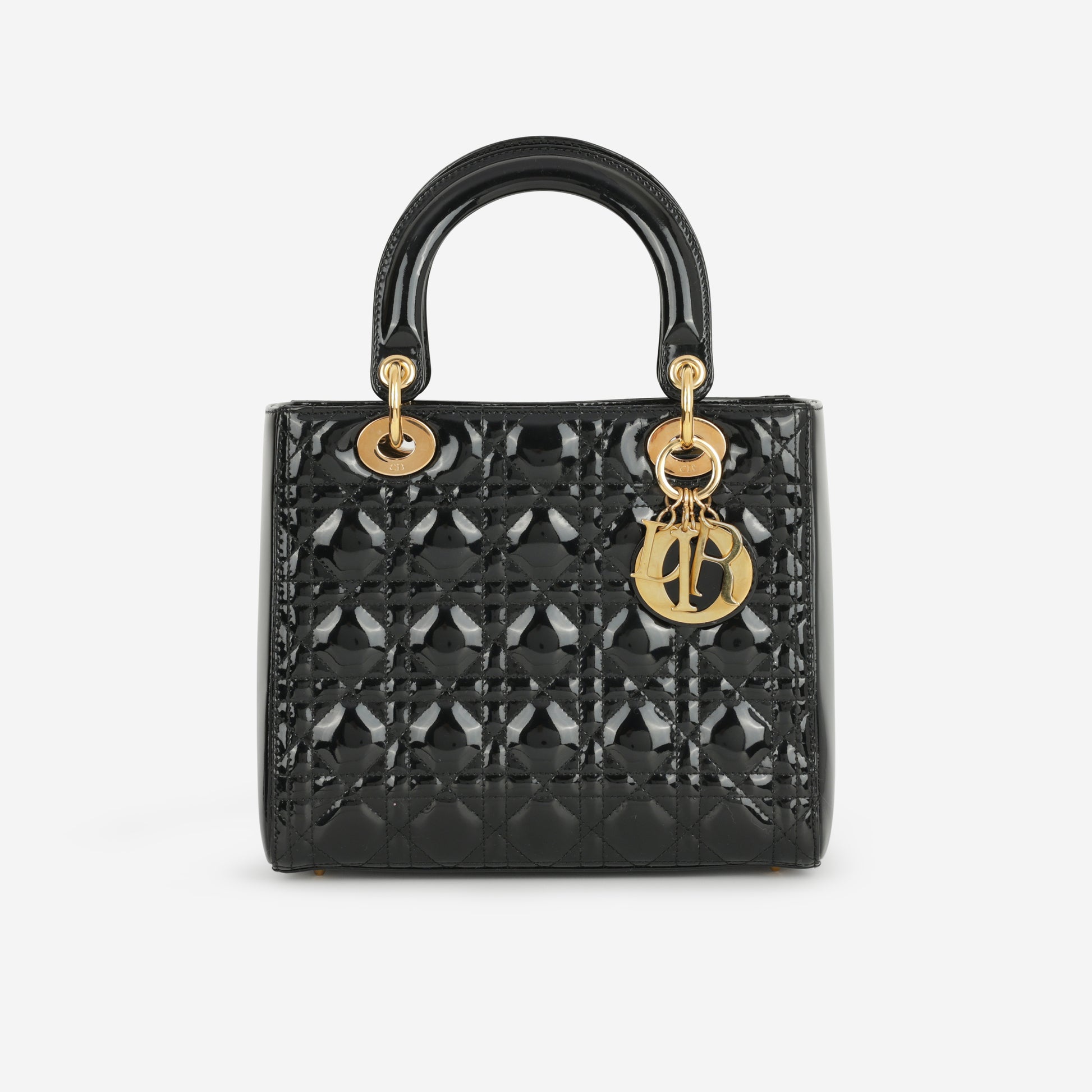 Dior Medium Lady Dior - Black Patent | Gold Hardware - Bagista