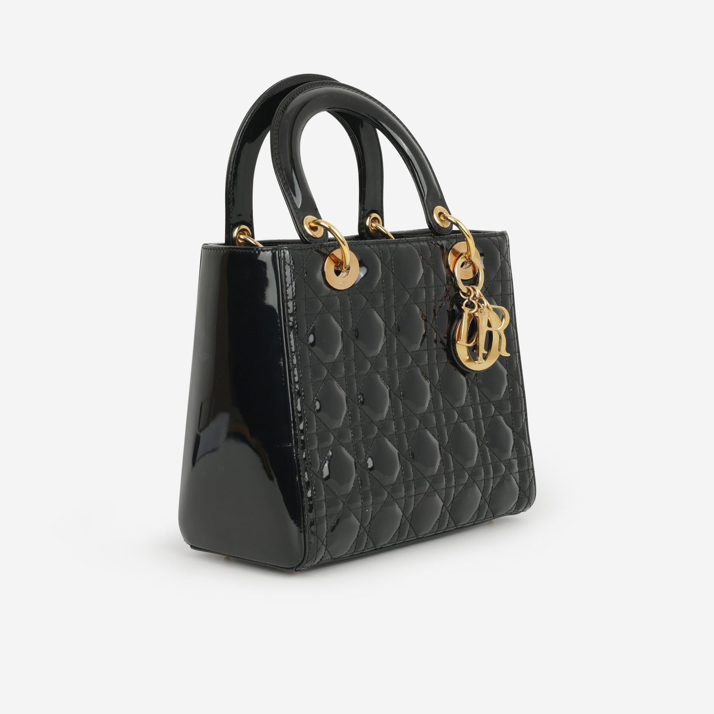 Dior Medium Lady Dior - Black Patent | Gold Hardware - Bagista
