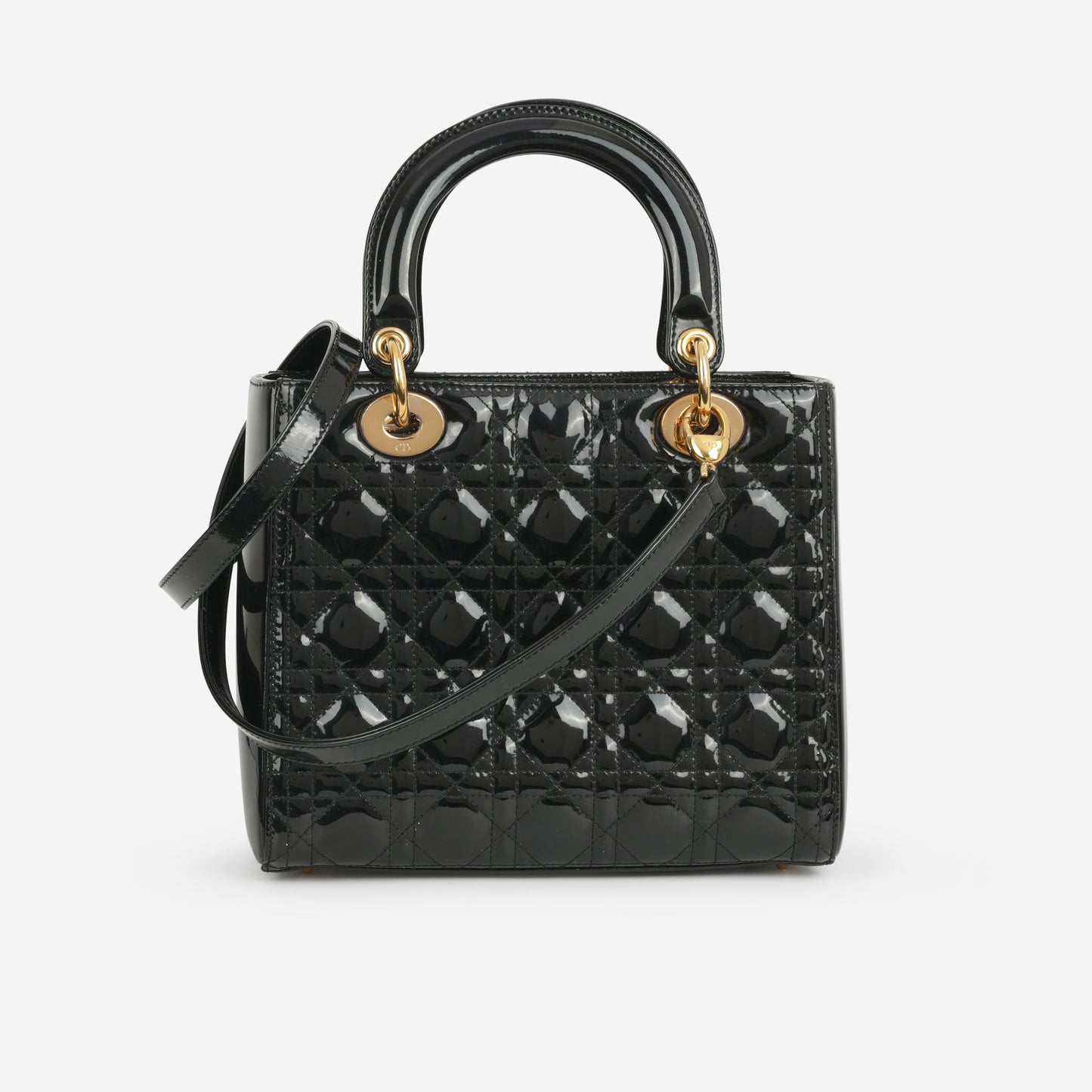 Dior Medium Lady Dior - Black Patent | Gold Hardware - Bagista