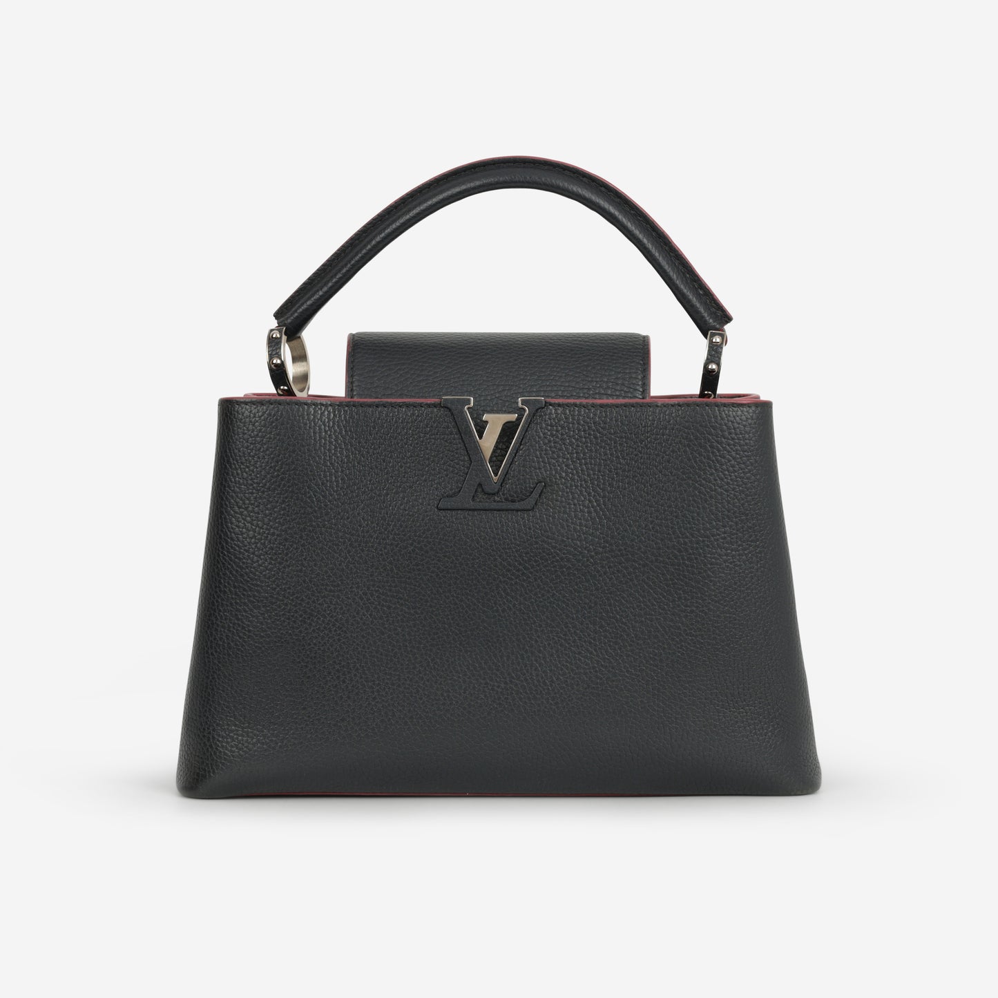 Louis Vuitton Capucines MM - Black Taurillon / Pink Trim | Silver Hardware - Bagista
