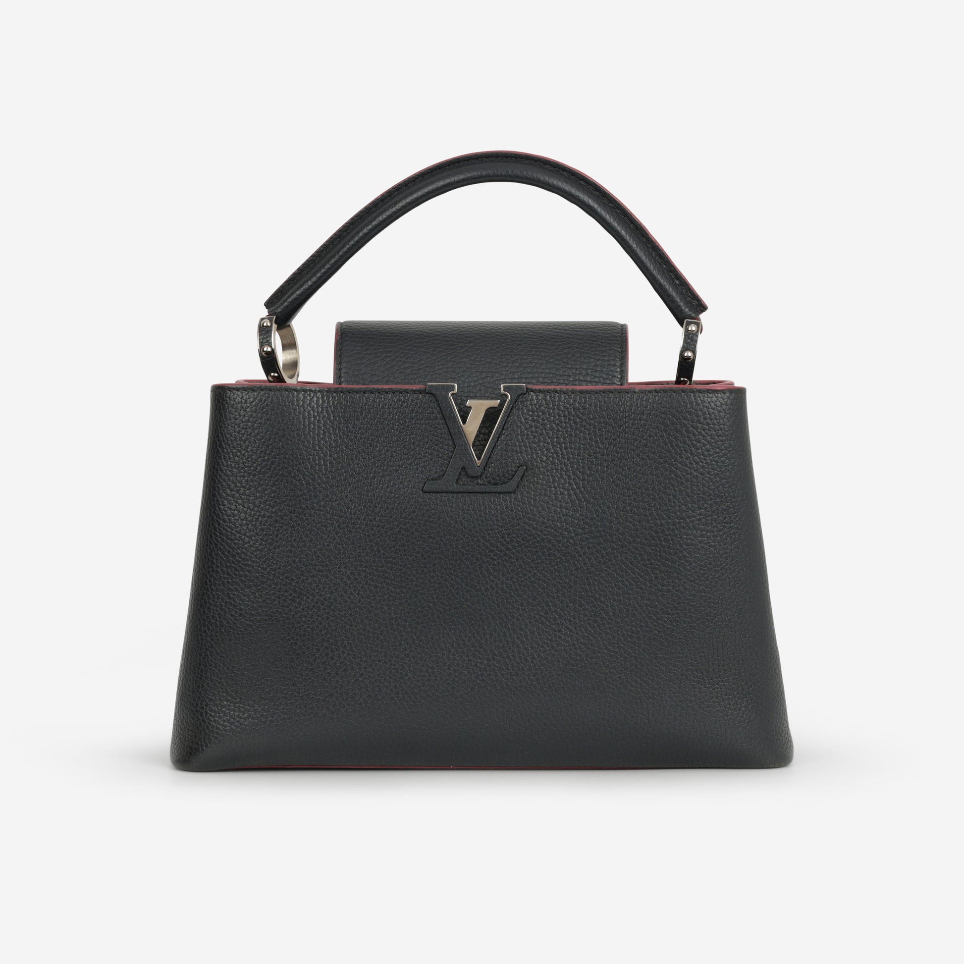 Louis Vuitton Capucines MM - Black Taurillon / Pink Trim | Silver Hardware - Bagista