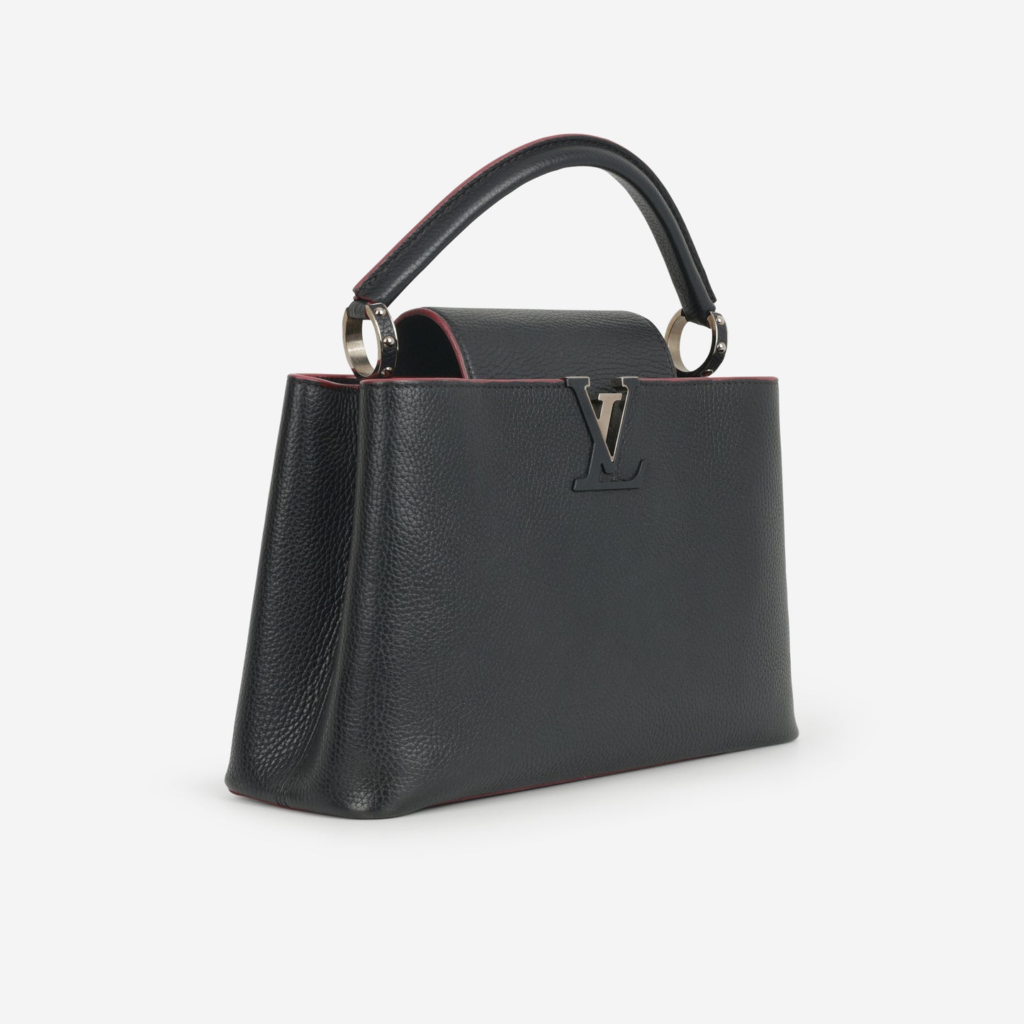 Louis Vuitton Capucines MM - Black Taurillon / Pink Trim | Silver Hardware - Bagista