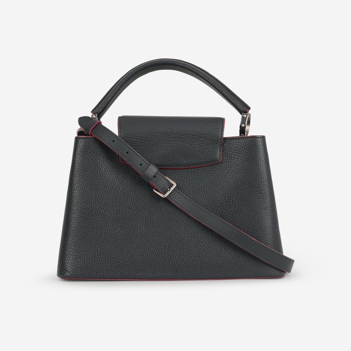 Louis Vuitton Capucines MM - Black Taurillon / Pink Trim | Silver Hardware - Bagista