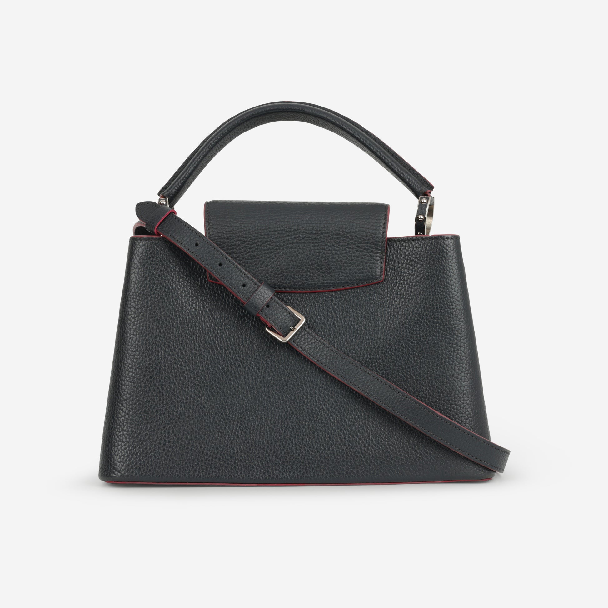 Louis Vuitton Capucines MM - Black Taurillon / Pink Trim | Silver Hardware - Bagista