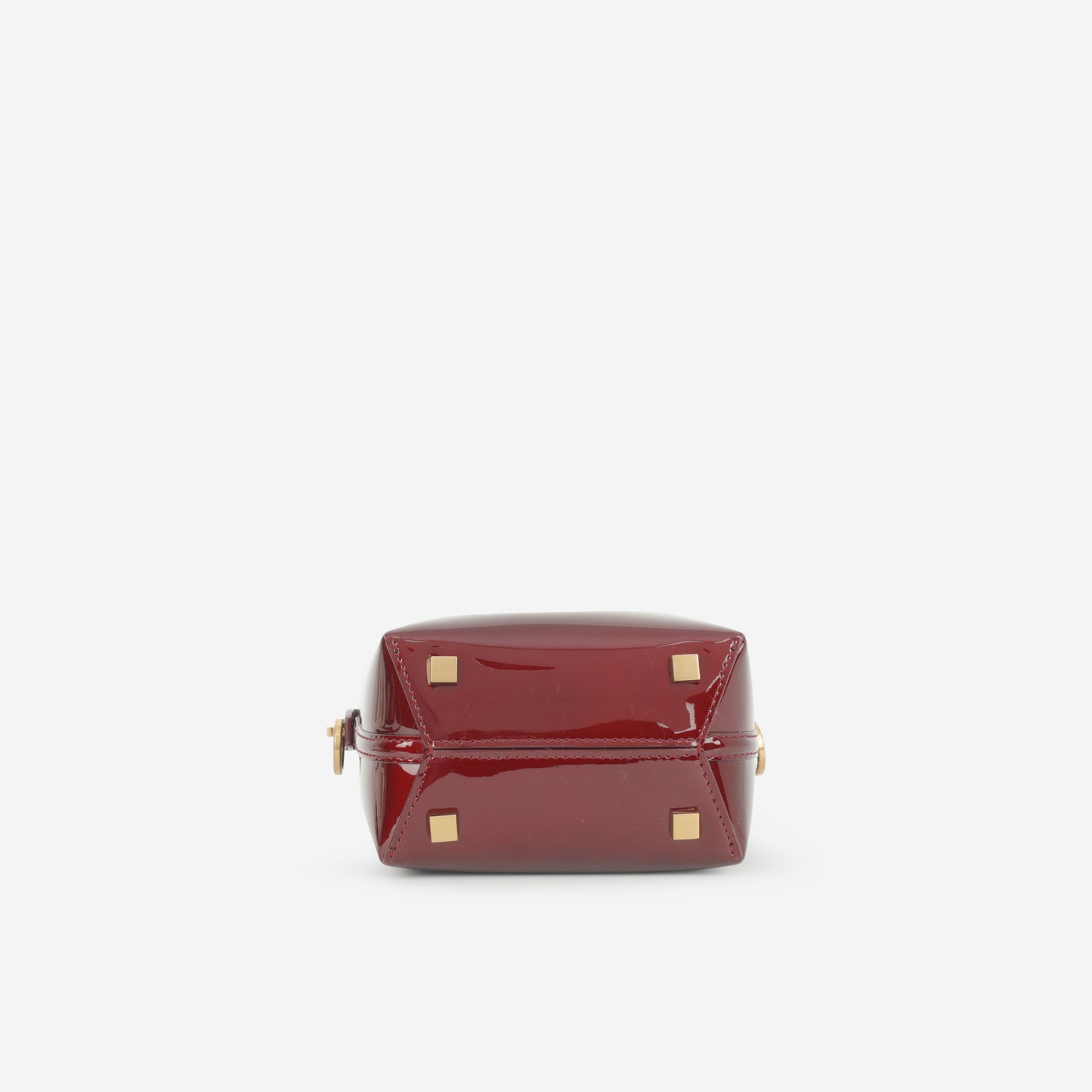 Saint Laurent Le 37 Mini Bucket - Gloss Burgundy Patent | Bronze Hardware - Bagista