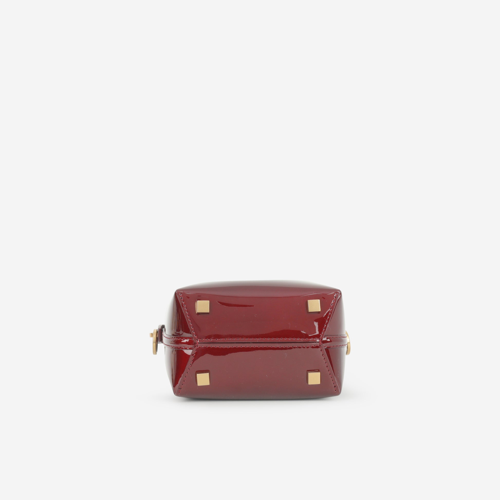 Saint Laurent Le 37 Mini Bucket - Gloss Burgundy Patent | Bronze Hardware - Bagista