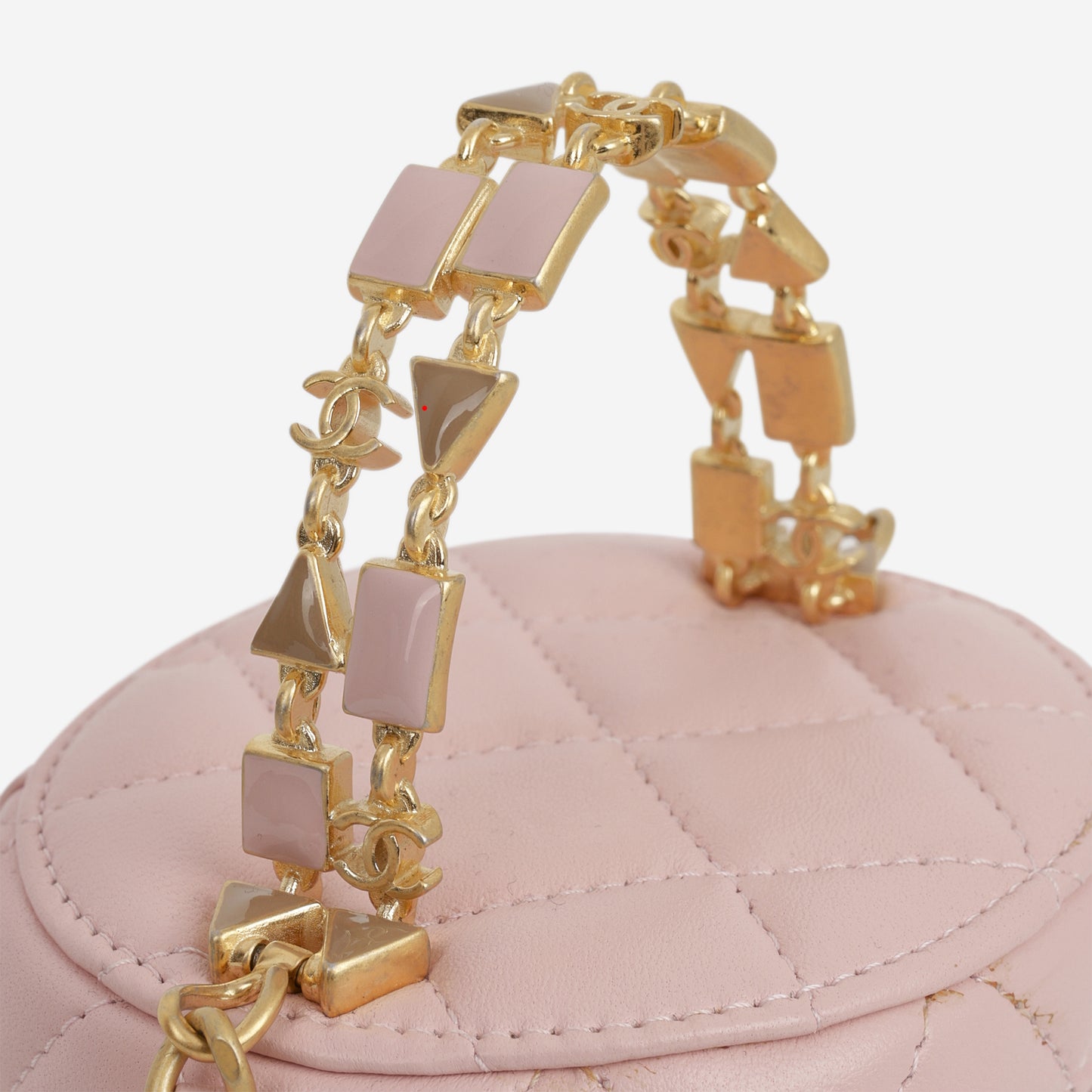 Chanel Mini Top Handle Vanity With Chain - Pink Lambskin | Aged Gold Hardware - Bagista