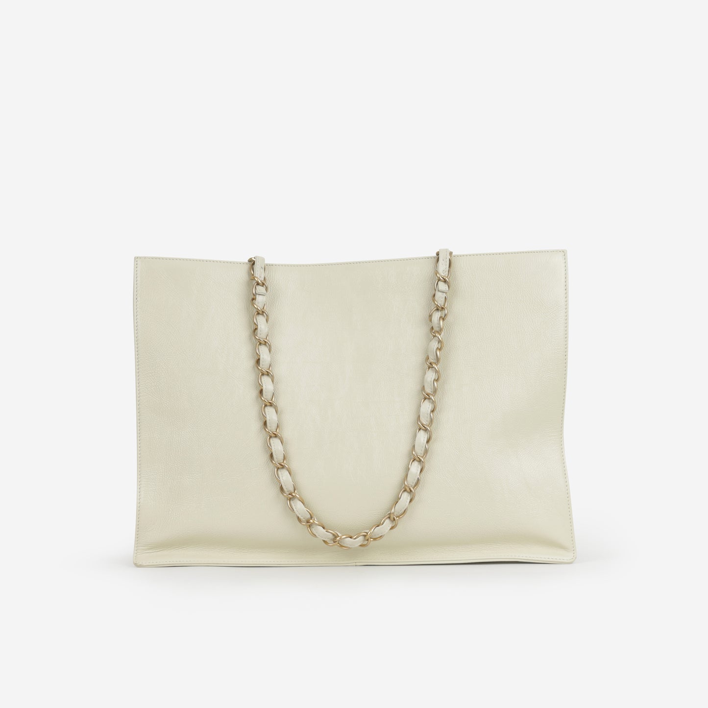 Chanel Timeless CC Shopping Tote - Ivory Crumpled Calfskin | Aged Gold Hardware