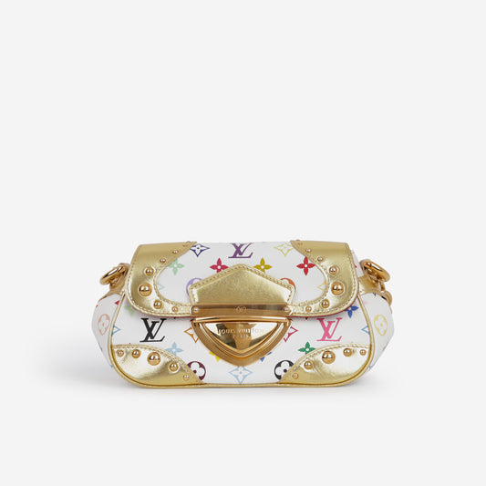 Louis Vuitton TK Marilyn Shoulder Bag - White Multicolore Canvas | Gold Hardware - Bagista