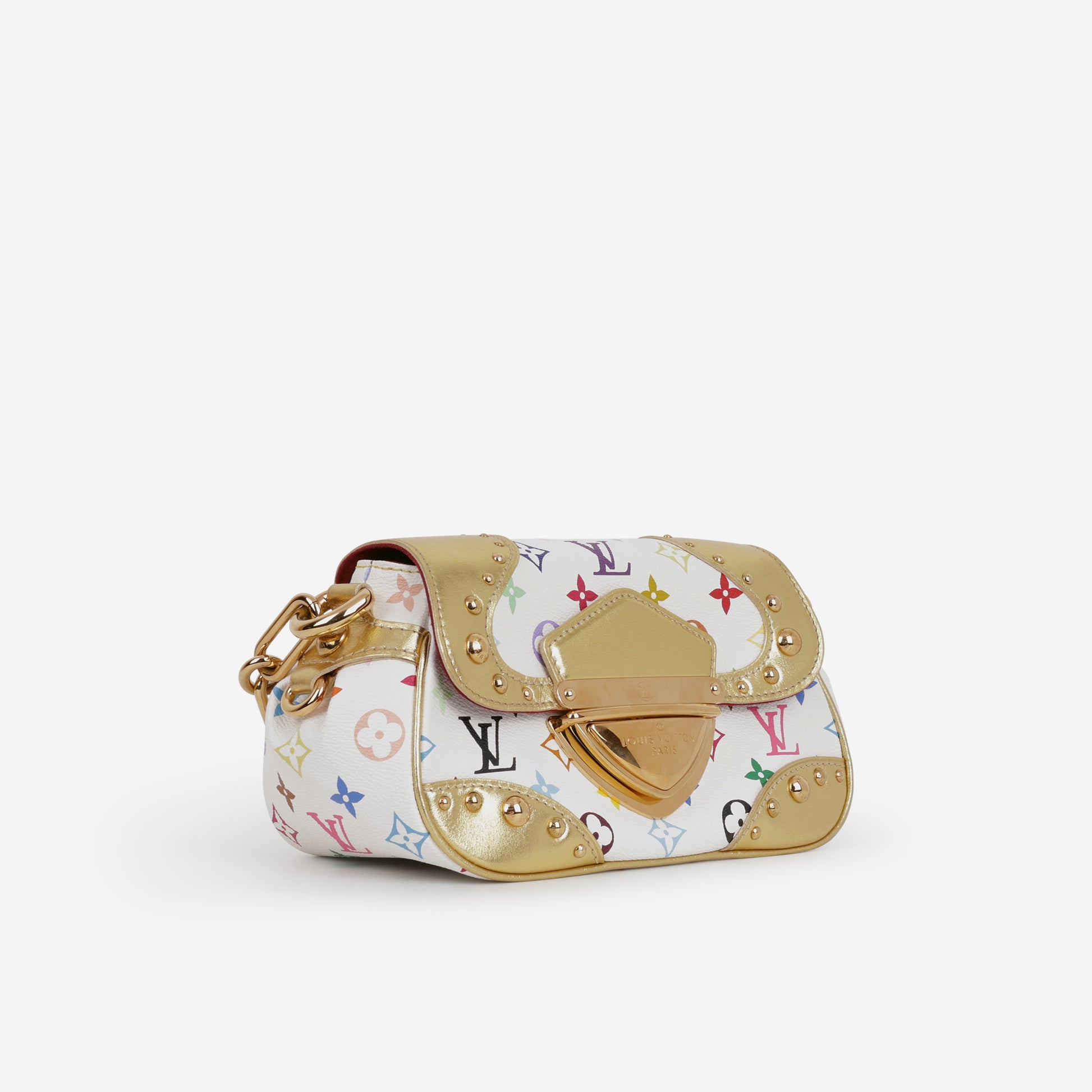 Louis Vuitton TK Marilyn Shoulder Bag - White Multicolore Canvas | Gold Hardware - Bagista