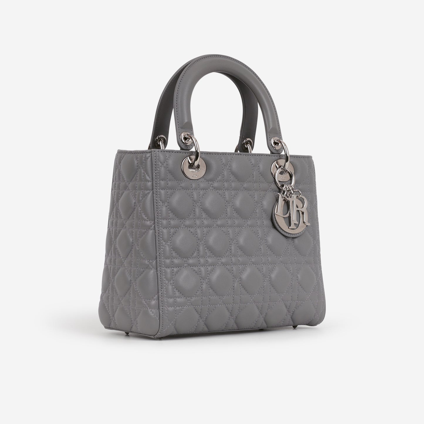 Medium Lady Dior - Grey Lambskin | Silver Hardware