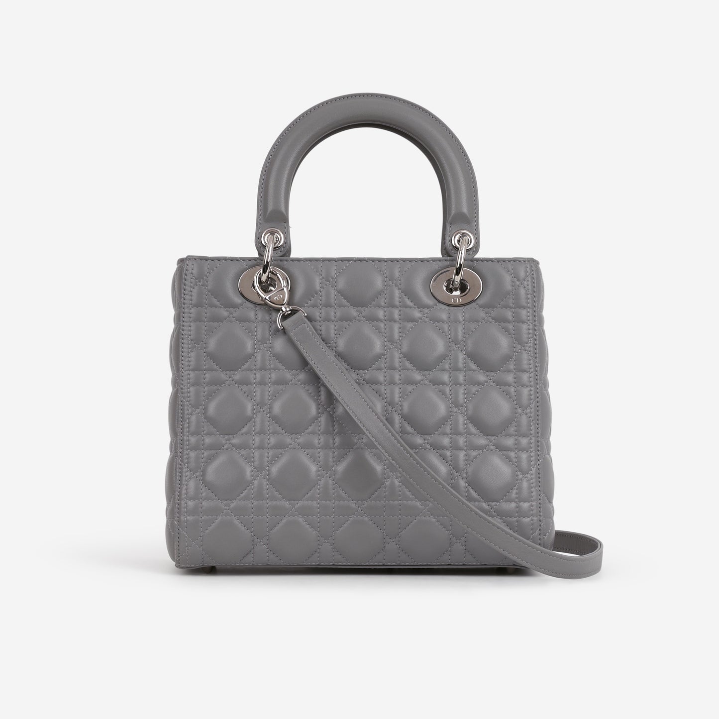 Medium Lady Dior - Grey Lambskin | Silver Hardware