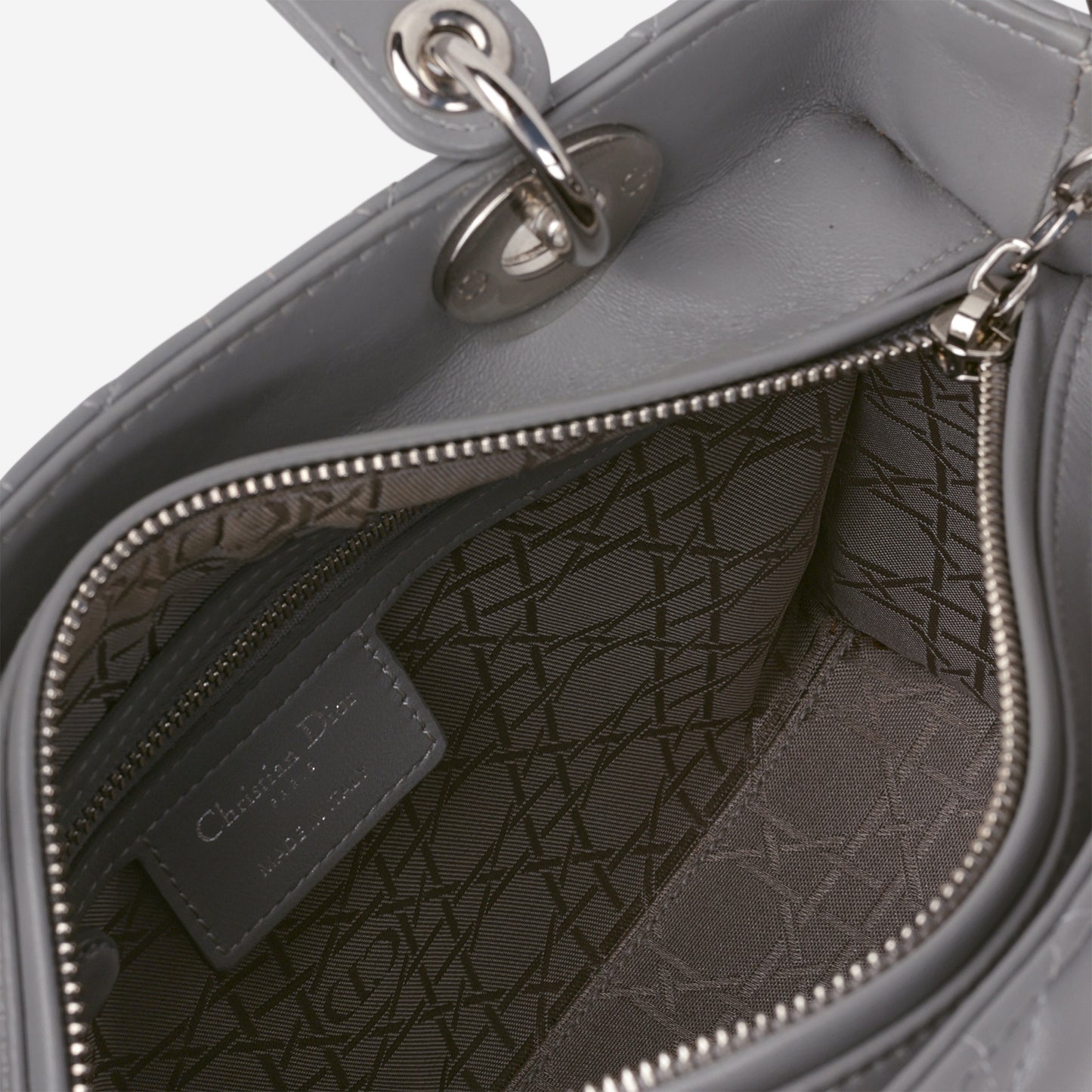 Medium Lady Dior - Grey Lambskin | Silver Hardware