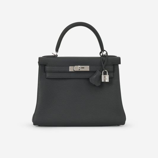 Hermès Kelly 28 - Black Togo | Palladium Hardware - Bagista