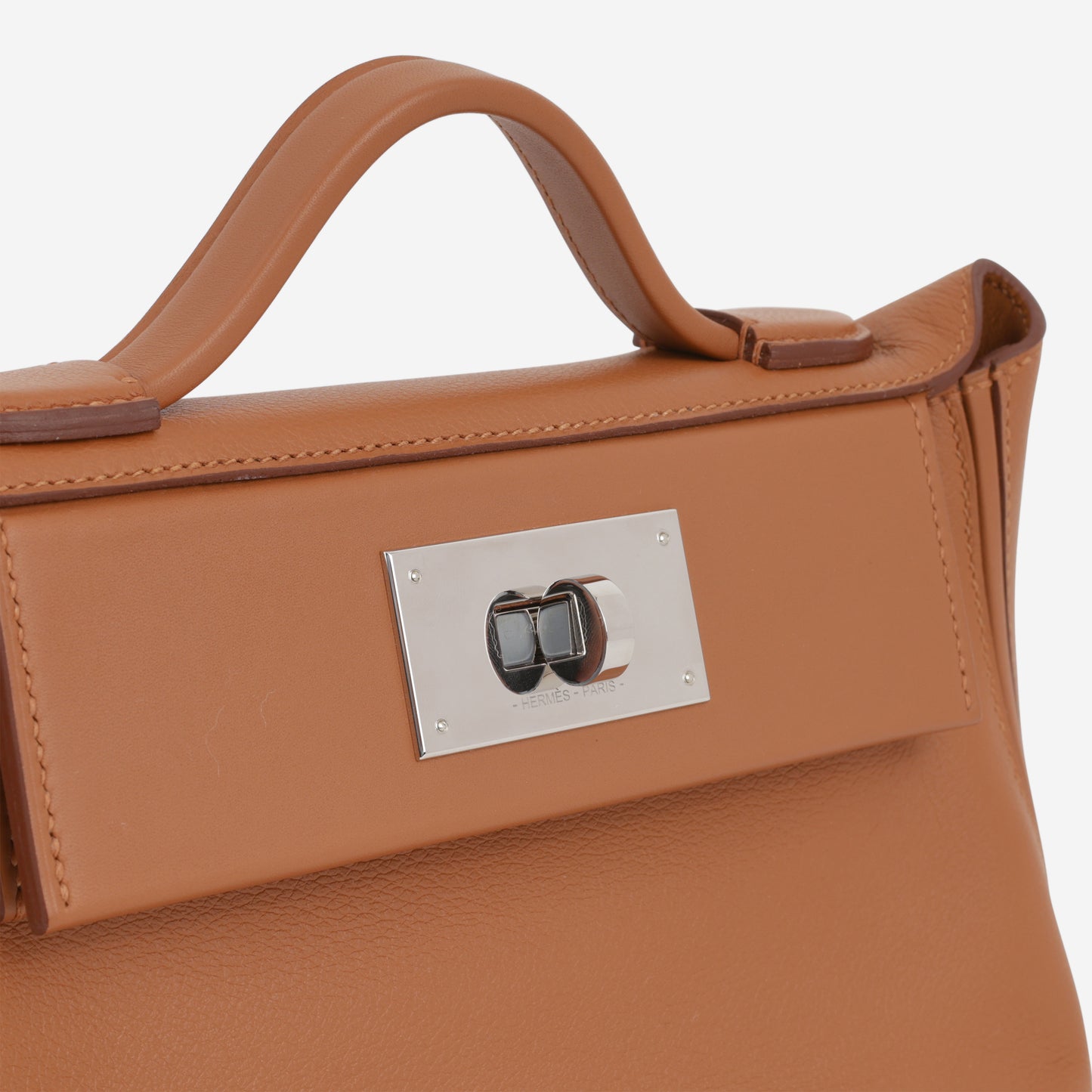 Hermès Mini 24/24 - Gold Evercolor / Swift | Palladium Hardware