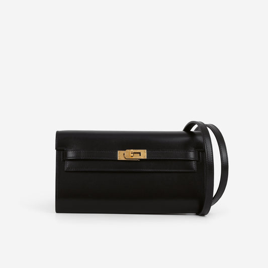 Hermès Kelly To Go Wallet - Black Box Calf | Gold Hardware