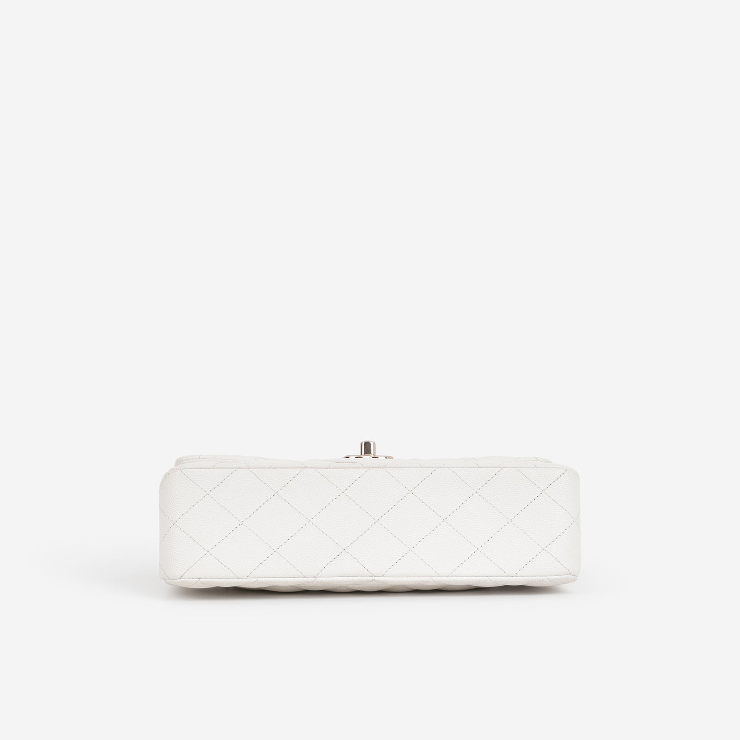 Small Classic Flap - White Caviar | Champagne Gold Hardware