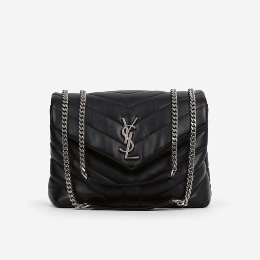 Saint Laurent Small Loulou - Black Calfskin | Silver Hardware