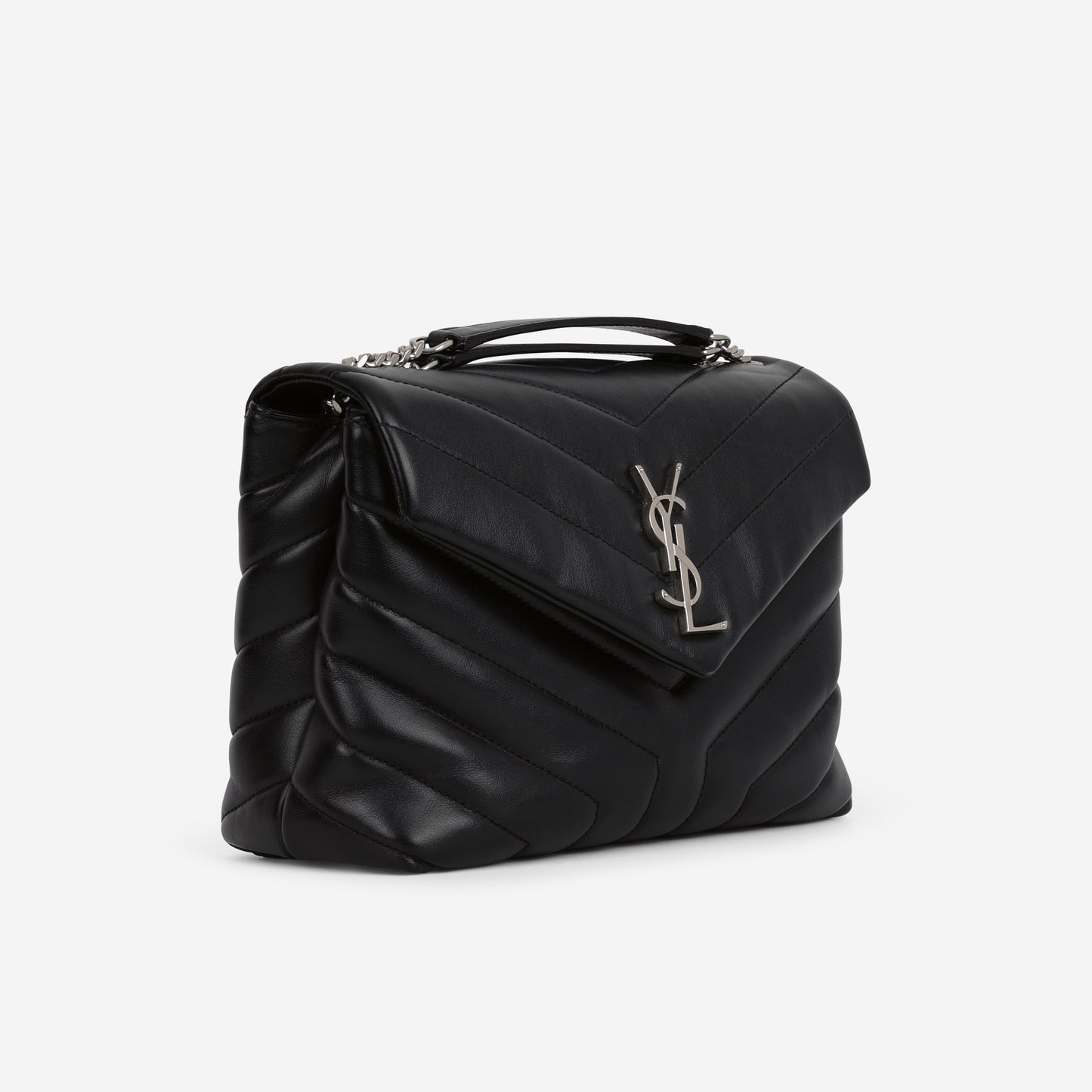 Saint Laurent Small Loulou - Black Calfskin | Silver Hardware