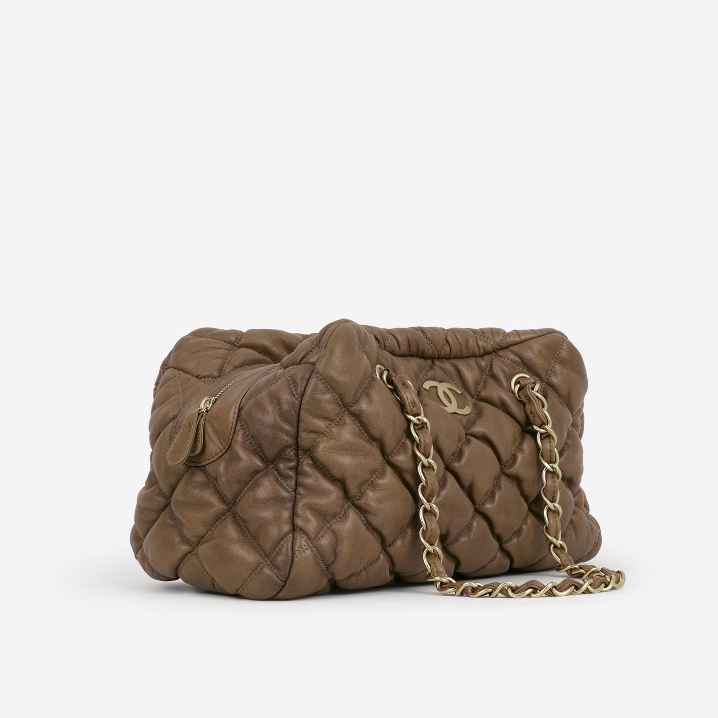 Bubble Shoulder Bag - Taupe Lambskin | Gold Hardware