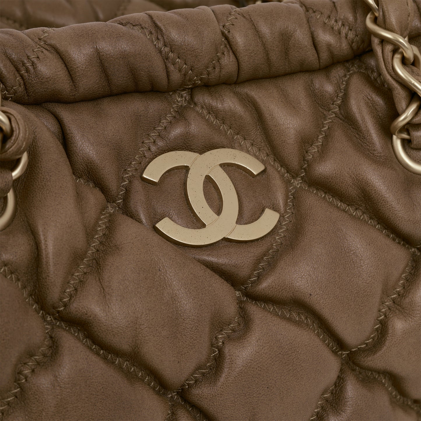 Bubble Shoulder Bag - Taupe Lambskin | Gold Hardware