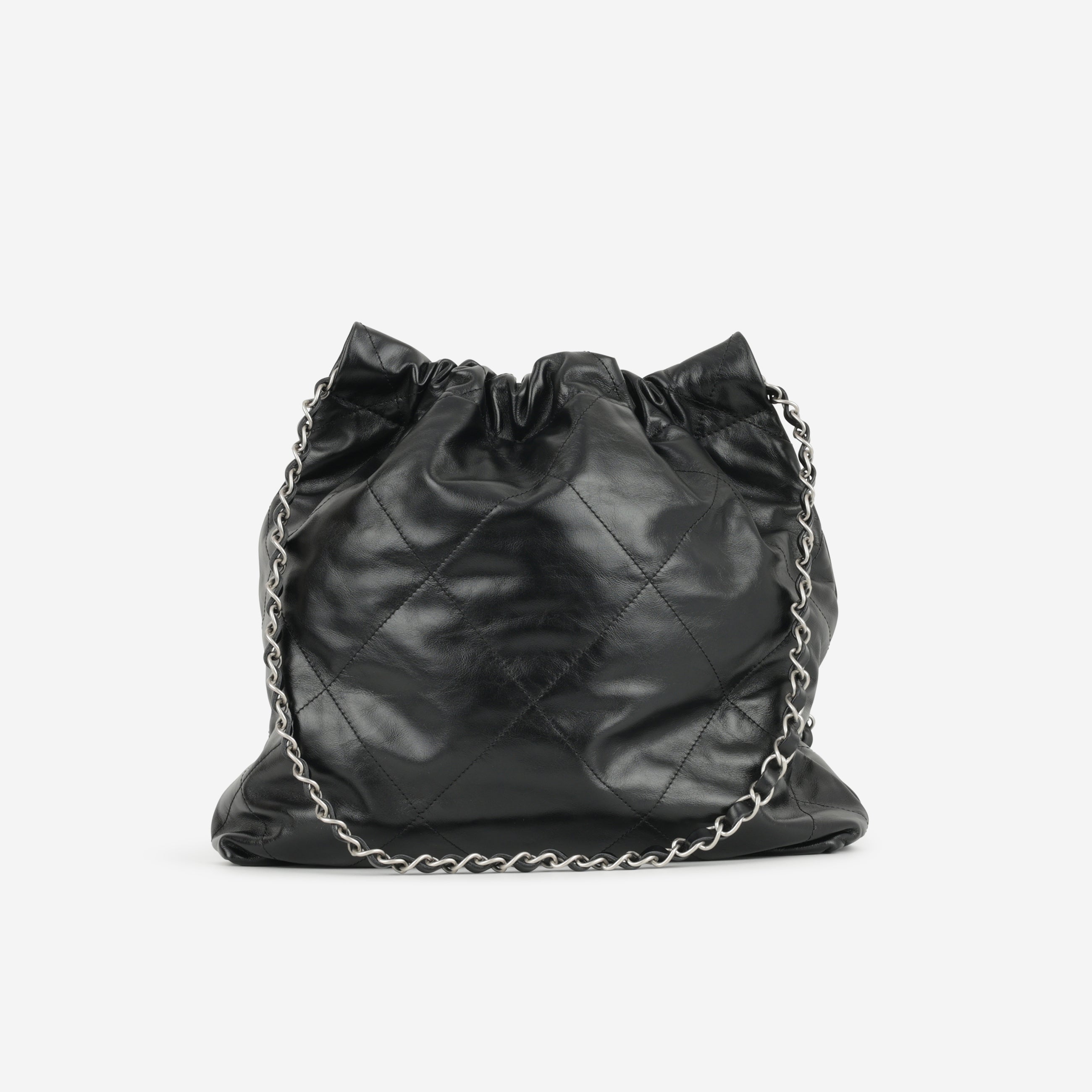 Chanel Small 22 Tote - Black Calfskin | Silver Hardware – Bagista