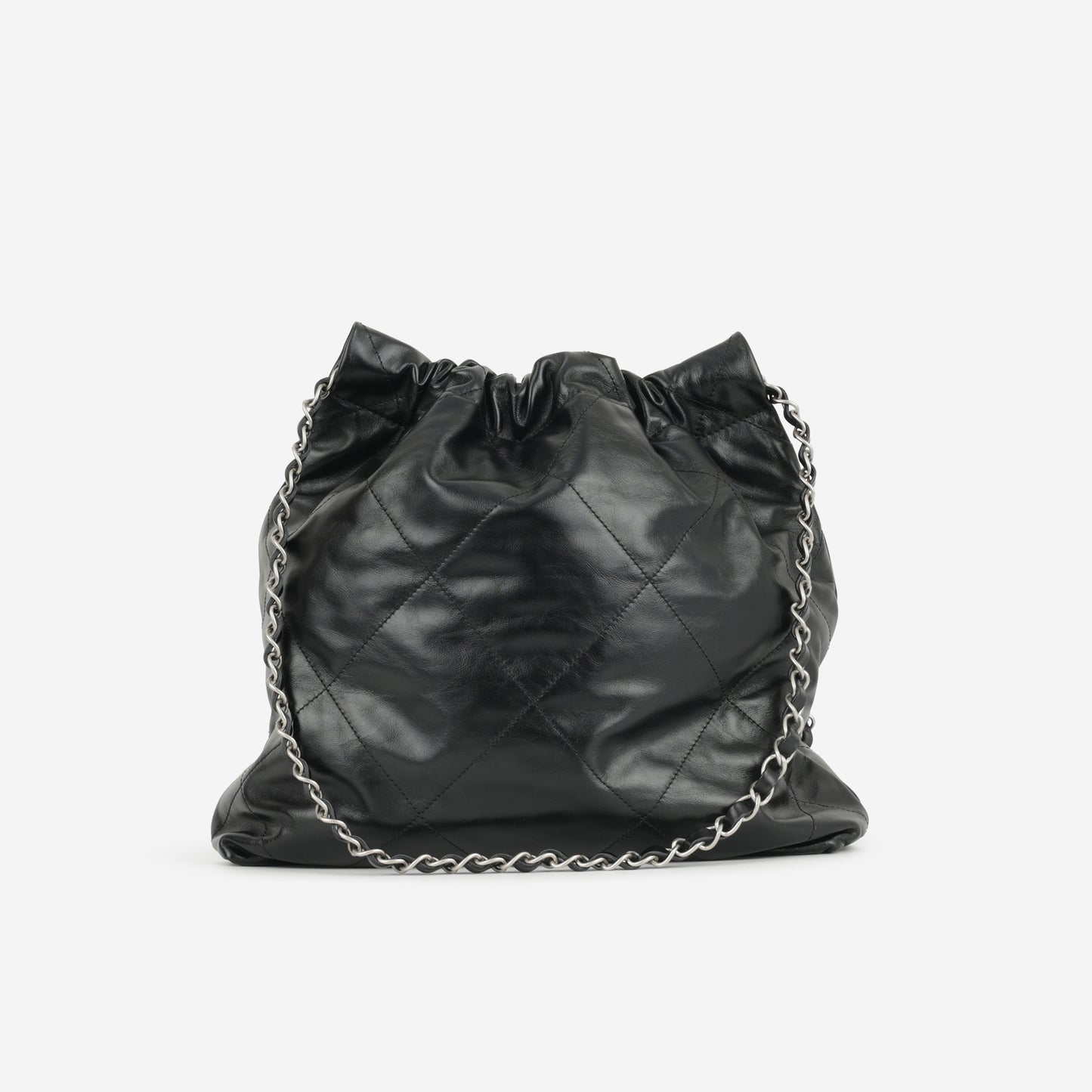 Chanel Small 22 Tote - Black Calfskin | Silver Hardware