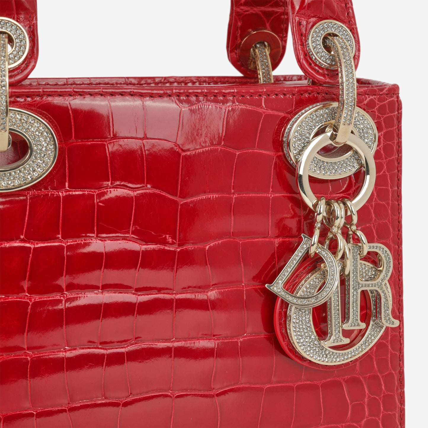 Mini Lady Dior - Red Alligator | Champagne Gold Hardware