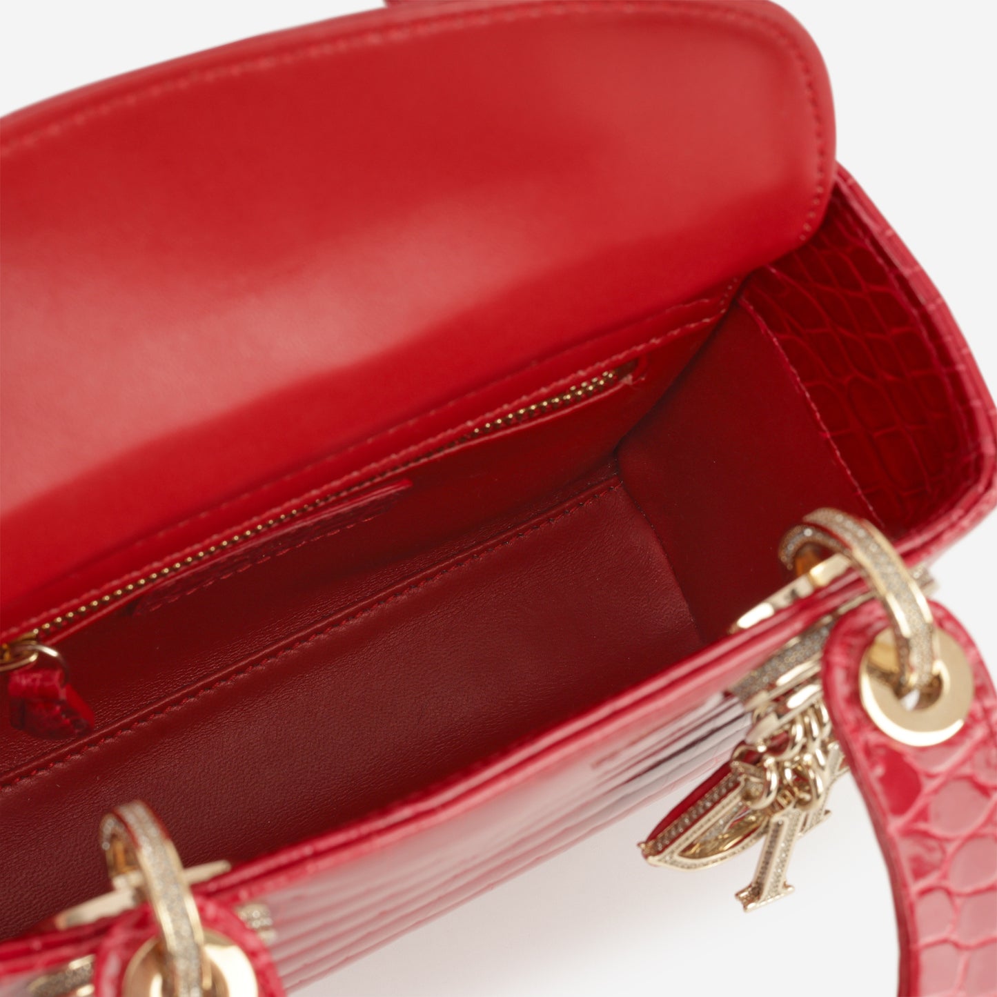 Mini Lady Dior - Red Alligator | Champagne Gold Hardware