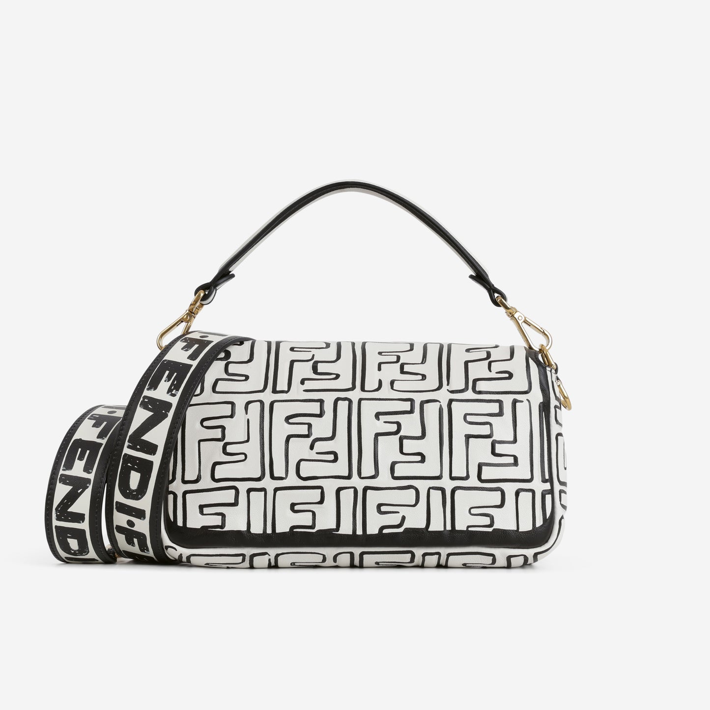 Fendi x Joshua Vides Medium Baguette - California Sky Embossed Nappa | Gold Hardware