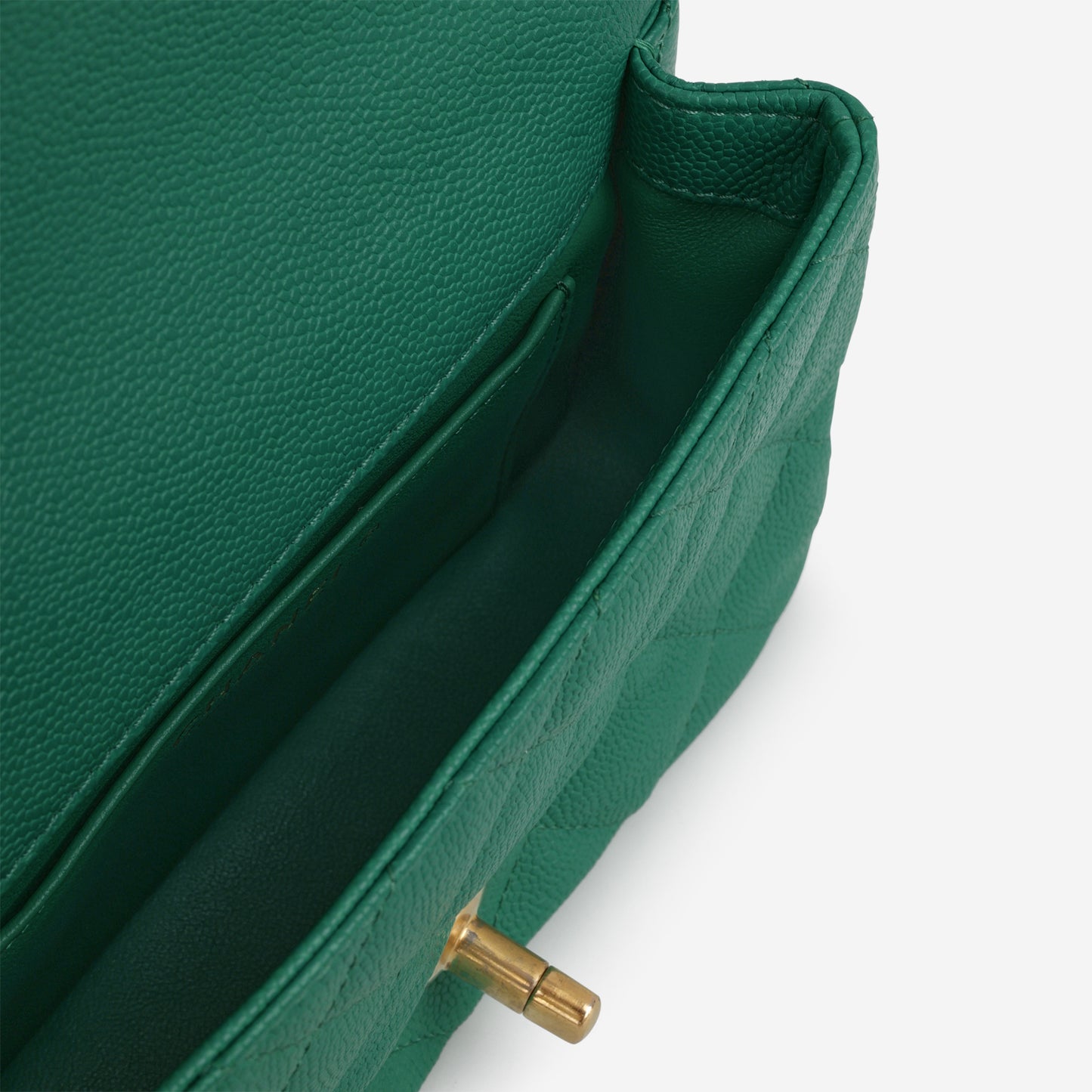 Chanel 23P Mini Heart Crush - Green Caviar | Gold Hardware