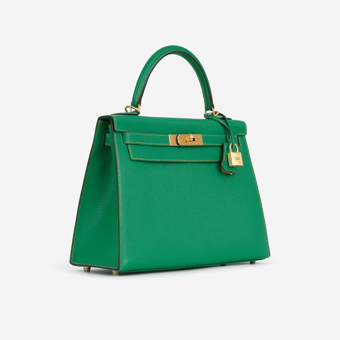 Hermès HSS Kelly 28 - Menthe Chevre / Jaune De Naples Interior | Brushed Gold Hardware