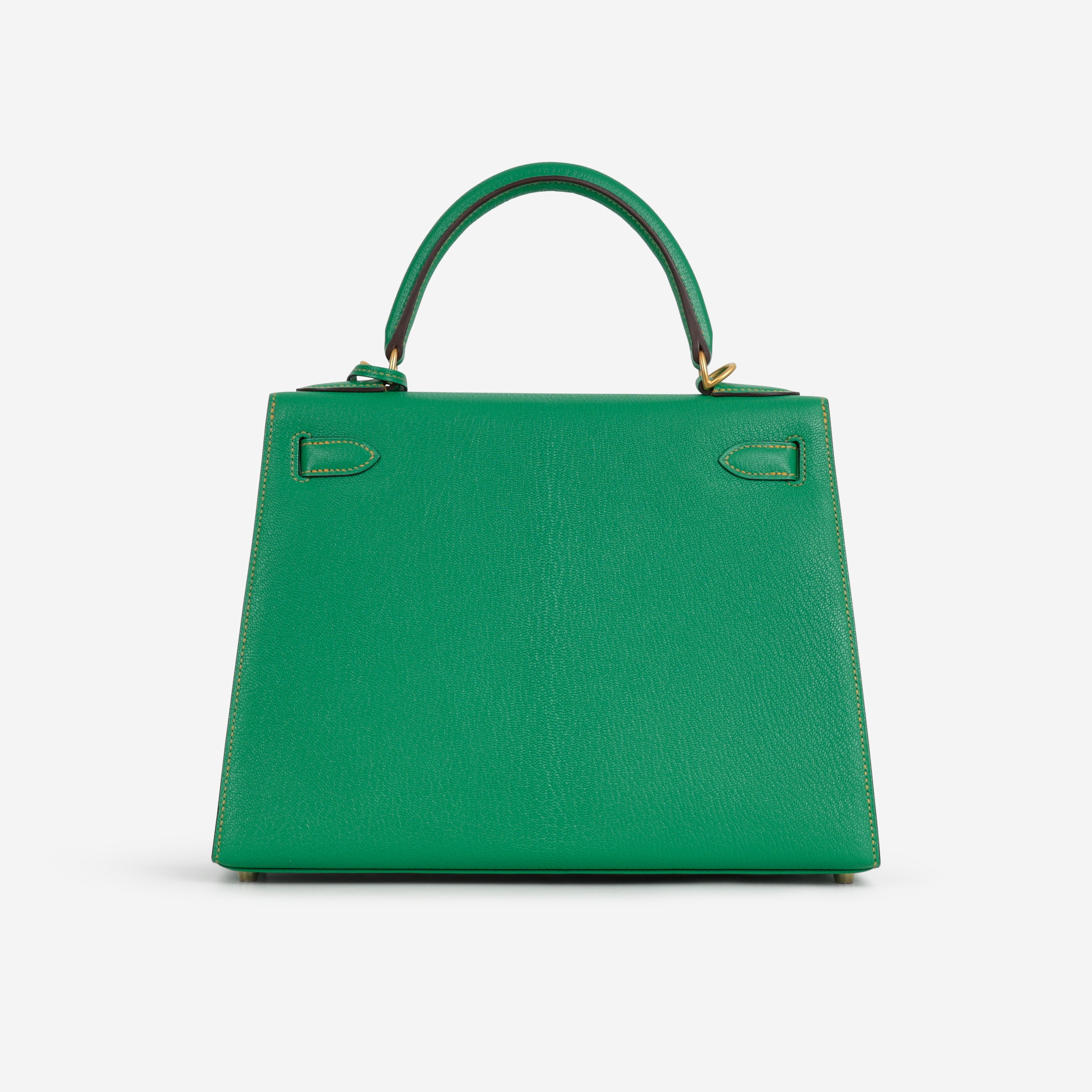 Hermès HSS Kelly 28 - Menthe Chevre / Jaune De Naples Interior