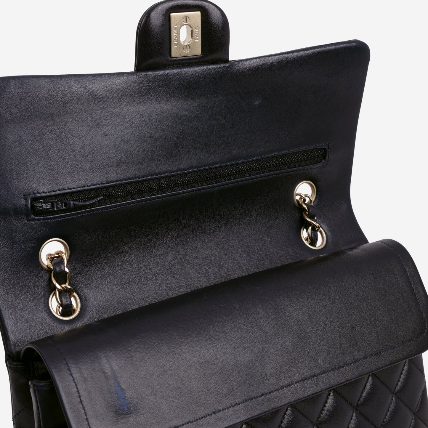 Chanel Medium Classic Flap - Navy Lambskin | Brushed Gold Hardware