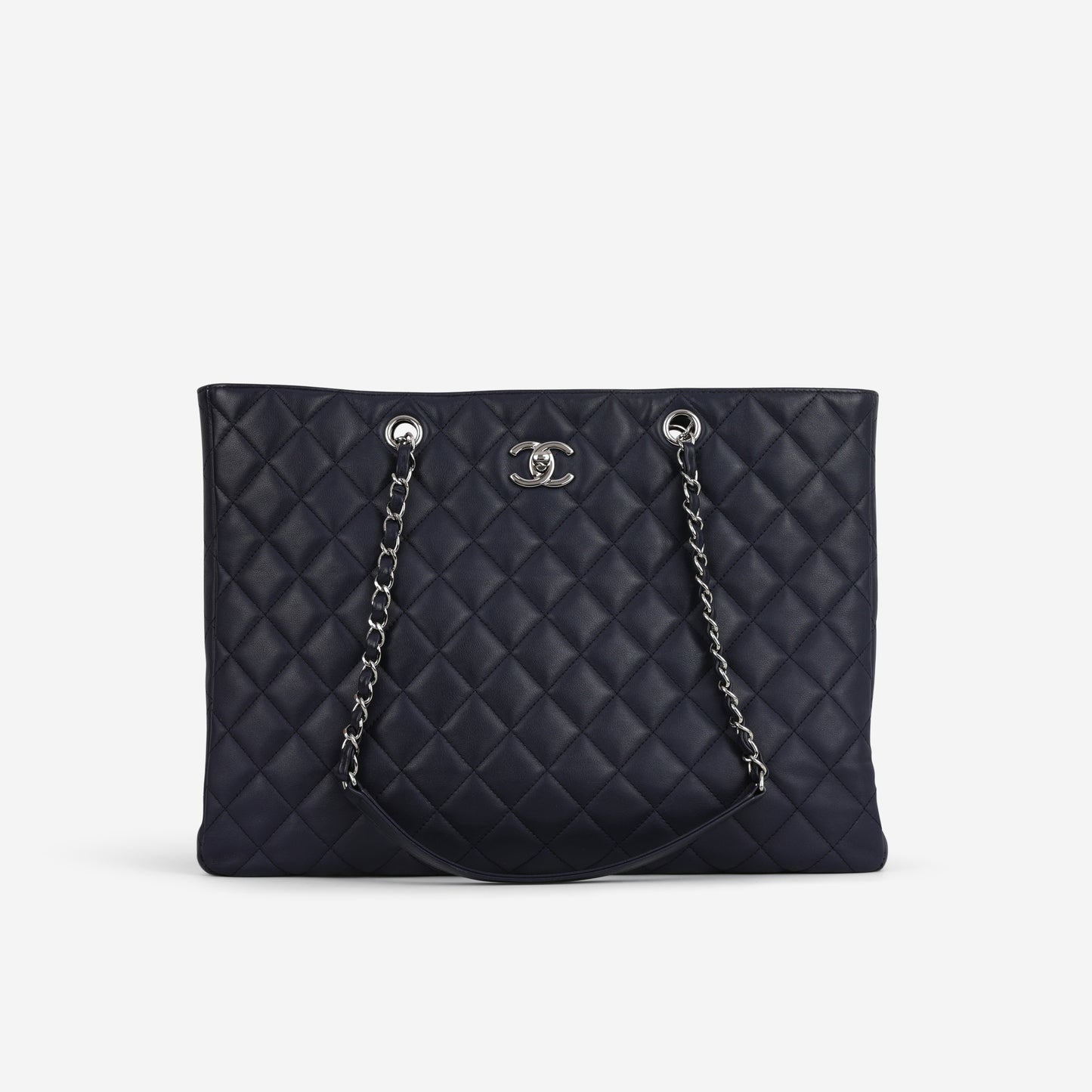 Chanel Timeless CC Shopping Tote - Navy Lambskin | Silver Hardware
