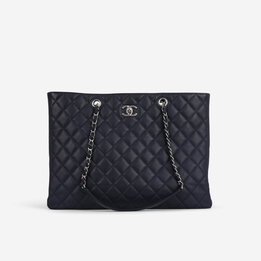 Chanel Timeless CC Shopping Tote - Navy Lambskin | Silver Hardware