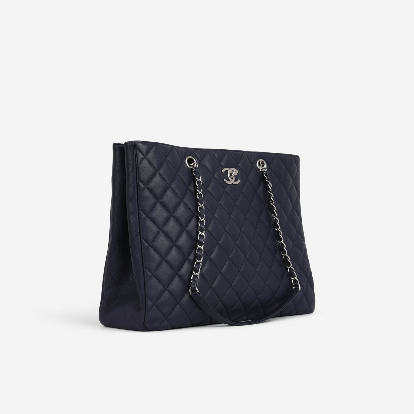 Chanel Timeless CC Shopping Tote - Navy Lambskin | Silver Hardware