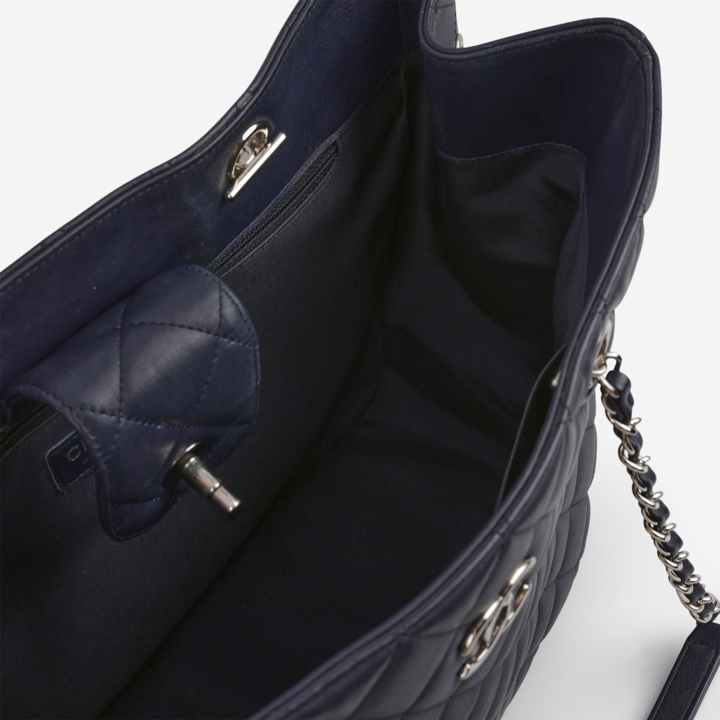 Chanel Timeless CC Shopping Tote - Navy Lambskin | Silver Hardware