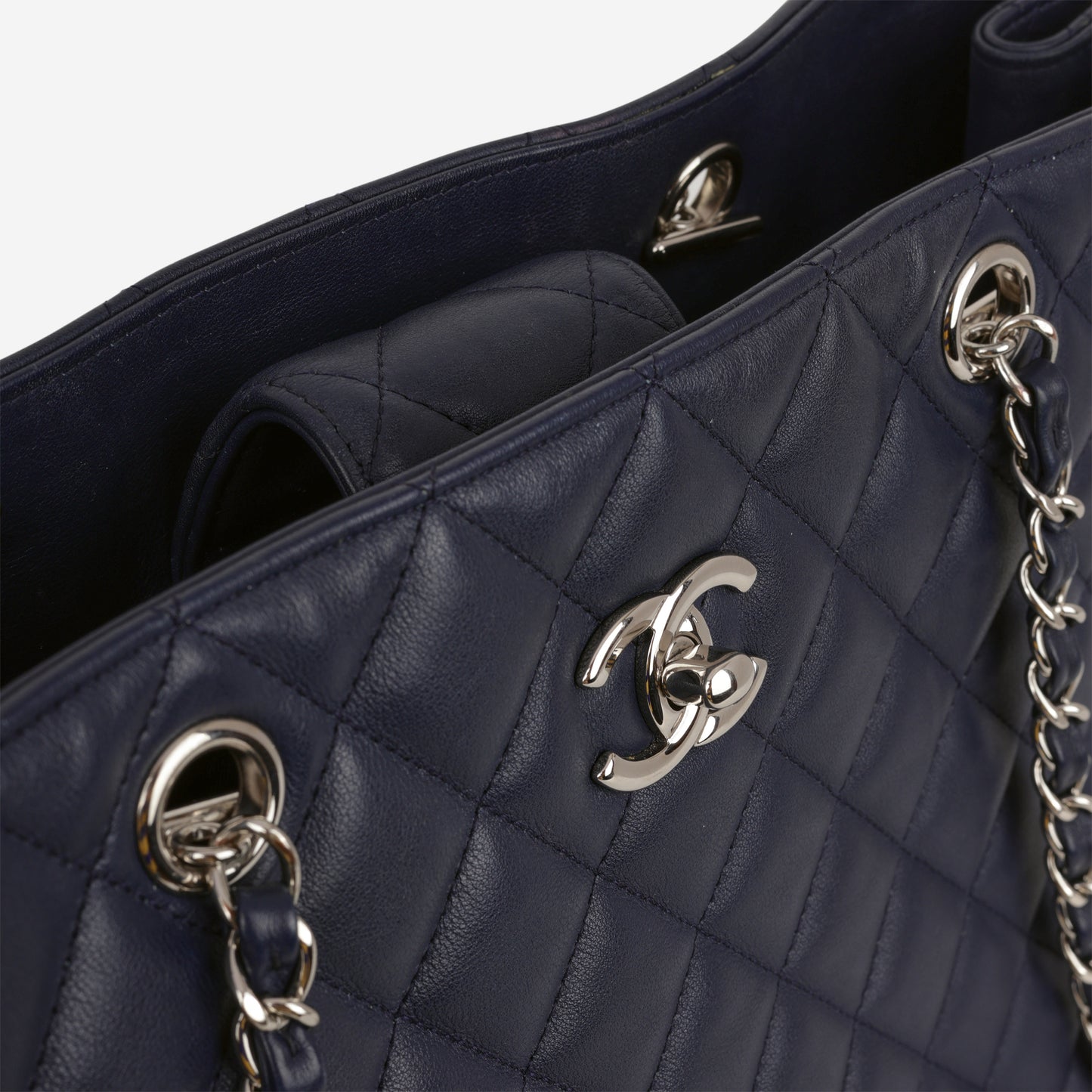 Chanel Timeless CC Shopping Tote - Navy Lambskin | Silver Hardware