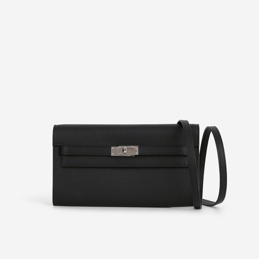 Hermès Kelly To Go Wallet - Black Epsom | Palladium Hardware