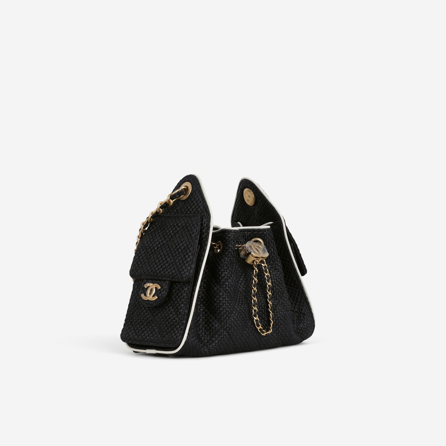 Chanel Mini 25 Hobo - Black Raffia | Gold Hardware
