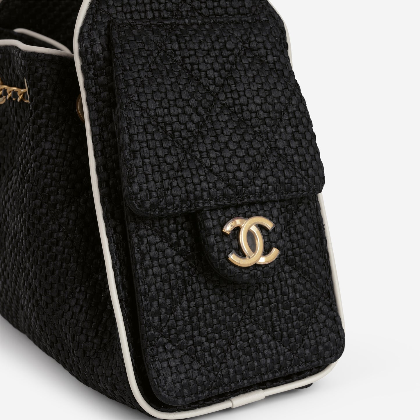 Chanel Mini 25 Hobo - Black Raffia | Gold Hardware