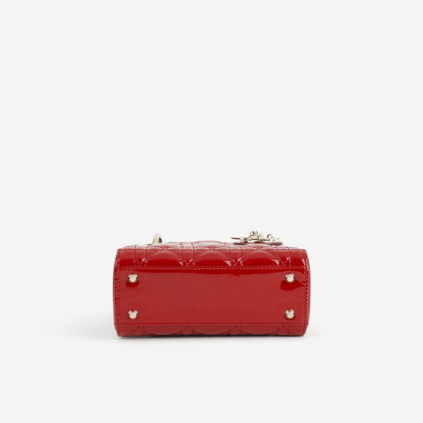 Dior Mini Lady Dior - Cherry Red Patent | Champagne Gold Hardware