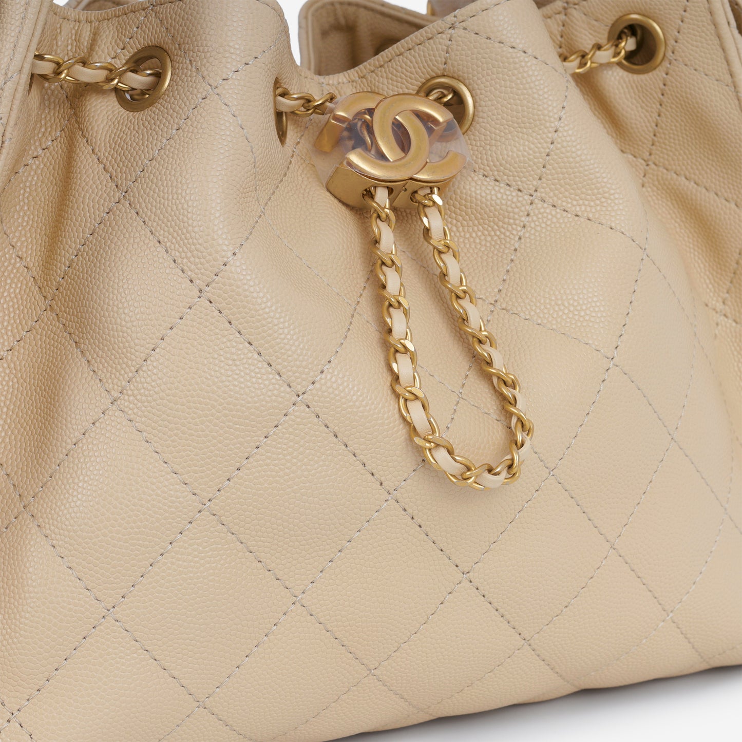 Chanel Small 25 Hobo - Beige Caviar | Gold Hardware