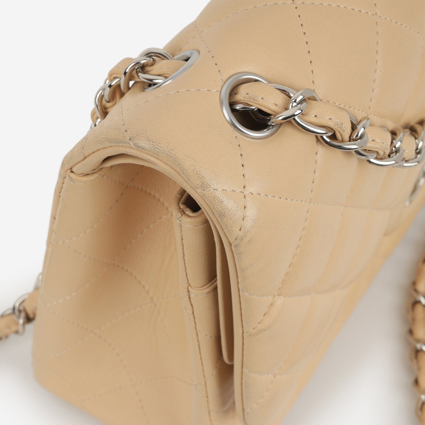 Chanel Classic Jumbo Double Flap - Beige Lambskin | Silver Hardware - Bagista